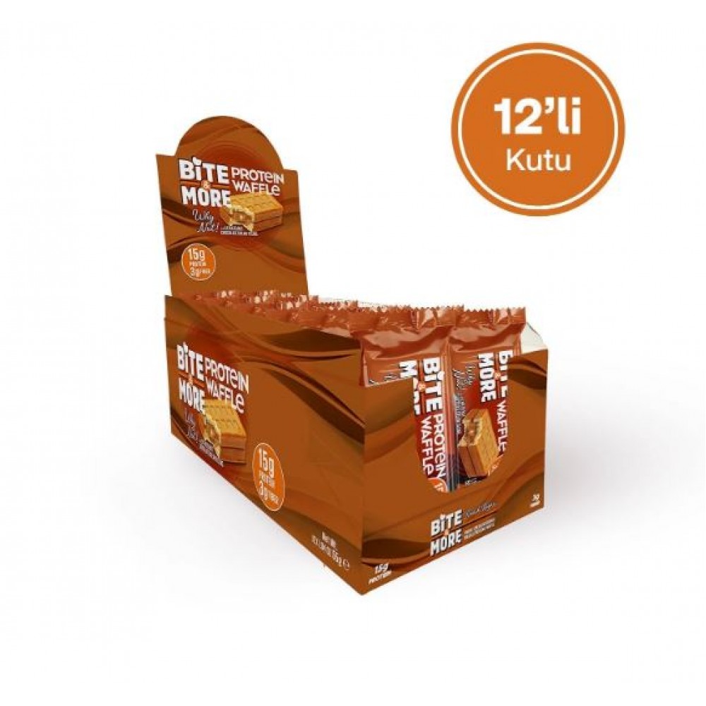 Bite and More Protein Waffle 55 gr x 12 Adet